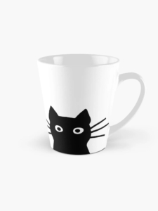 Black Cat Face Ceramic Coffee Mug – 11.5 oz